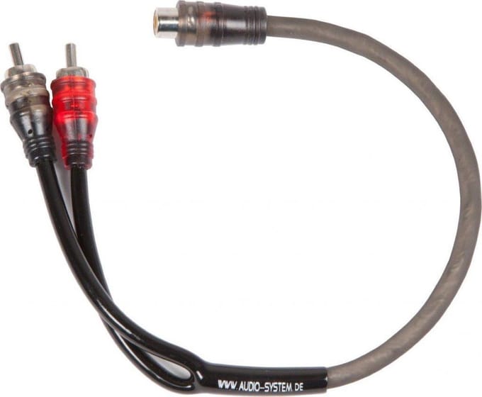 AUDIO-SYSTEM RCA-kabel HIGH-Performance 500mm OFC Y-RCA-kabel (1x plug M en 2x plug F)