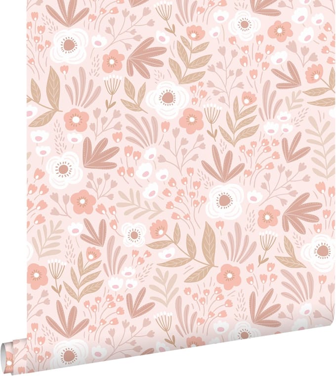 ESTAhome behang bloemetjes licht roze - 50 x 900 cm - 131065