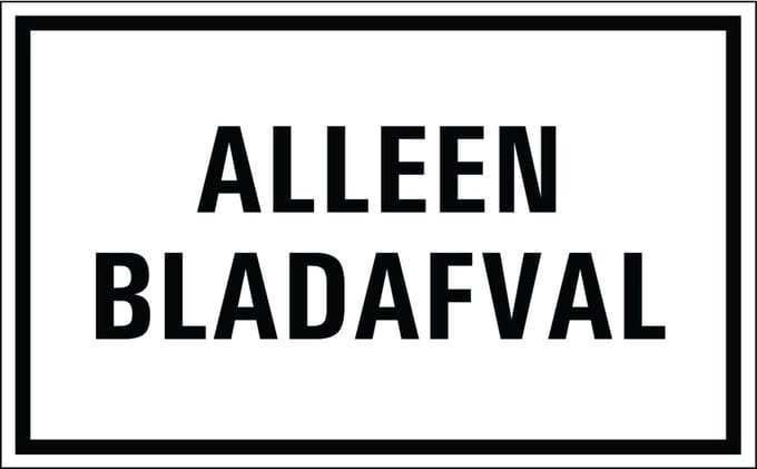 Alleen bladafval sticker 320 x 200 mm