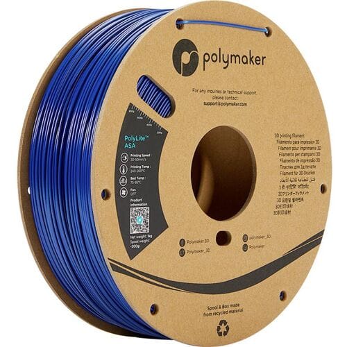 Polymaker PF01005 PolyLite Filament ASA UV-bestendig, Weerbestendig, Hittebestendig 1.75 mm 1000 g Blauw PolyLite 1 stuk(s)