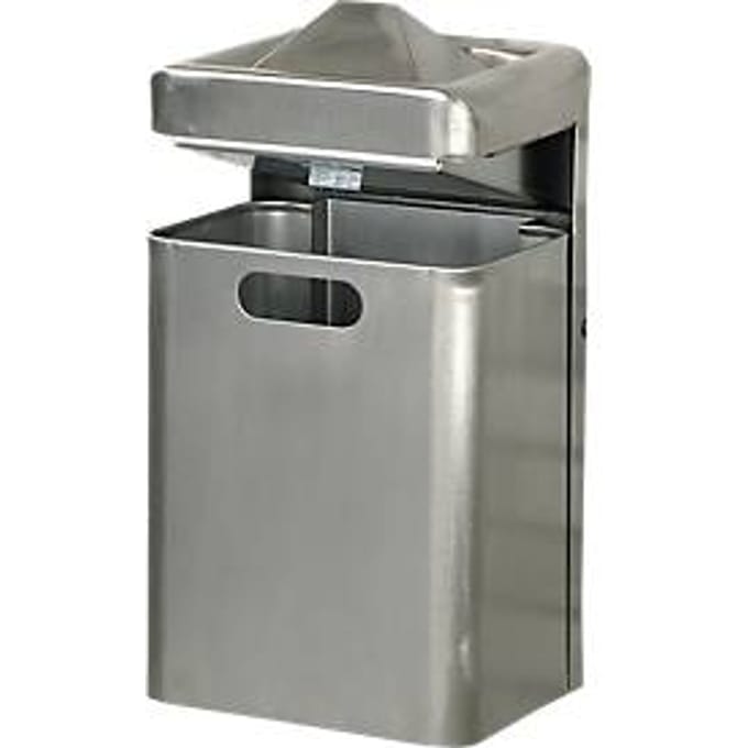 Wandasbak-/Afvalcombinatie, 35 liter, rvs
