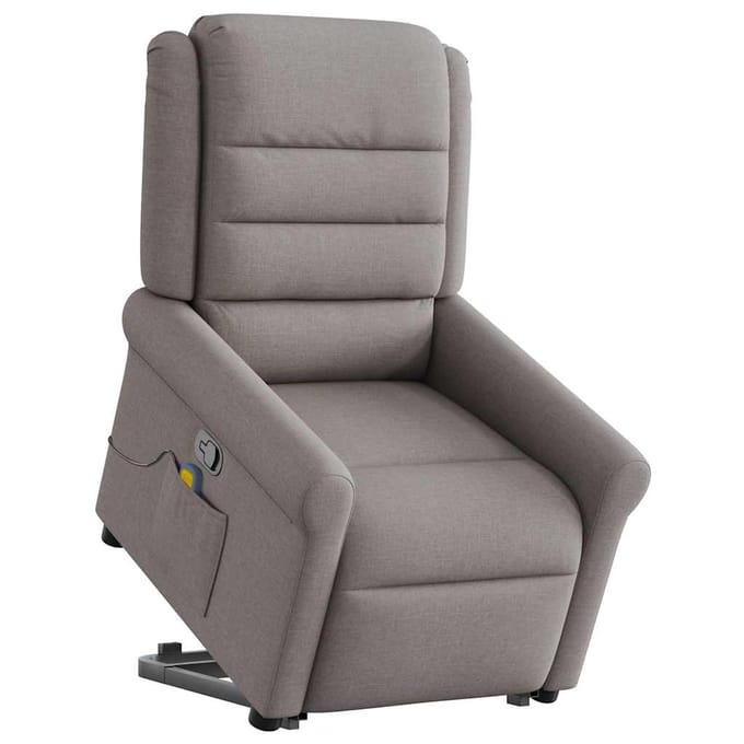 vidaXL - Sta-op-massagestoel - verstelbaar - stof - taupe