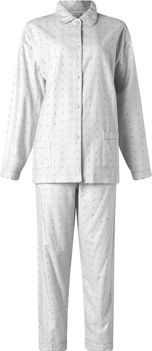 Cocodream Dames Flanel Pyjama met print Stipje - Wit - maat XXL