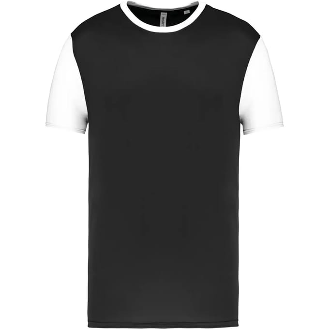 Tweekleurig herenshirt jersey met korte mouwen 'Proact' Black/White - M