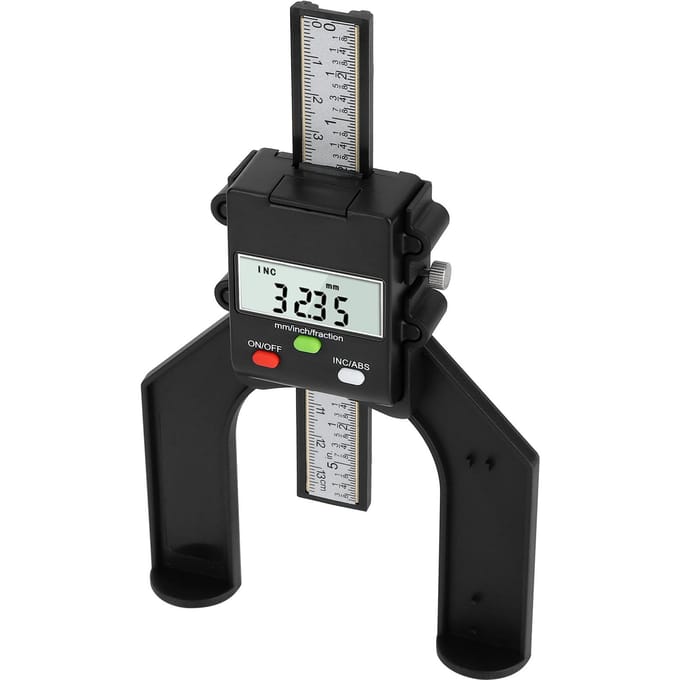 0‑80mm Professionele Digitale Dieptemeter DIY Houtbewerkingsliniaal Hoogtemeter voor Zaagtafel black