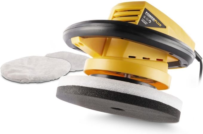 Powerplus elektrische haakse poliermachine POWX04960 - 120W - 240mm - power tool, auto-accessoire, met 2 acc.
