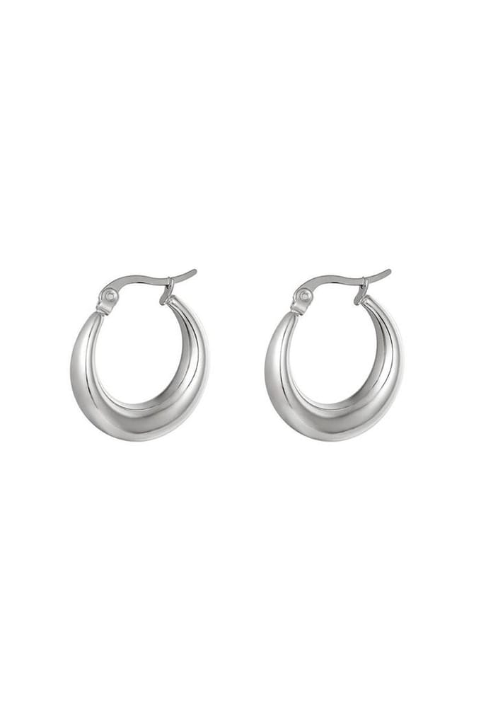 Bijoutheek Oorringen Holle Hoop Zilver