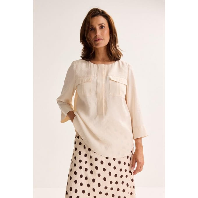 Kraagloze Loose Fit Blouse