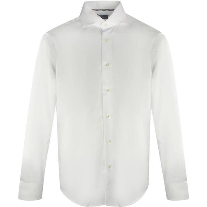 Aquascutum Heren overhemd met lange mouwen (Wit)