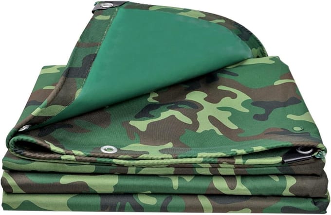 Camo Tarpaulin - Ground Sheet - Outdoor Protection - Double-sided Waterproof - 2x5m - Camouflage