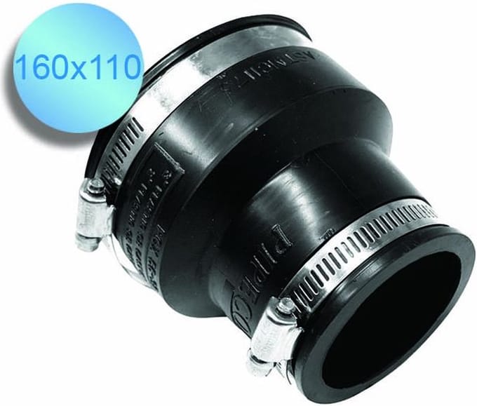 Aquaking Pipeconx Rubberen Verloop 160 x110 mm - Rubber - PVC - Koppeling