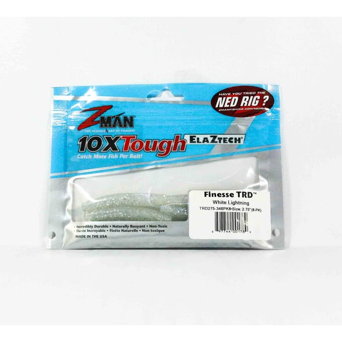 Zman Zacht Kunstaas Finesse TRD 2,75 Inch 8/Pack Wit Lightning (1789) blue
