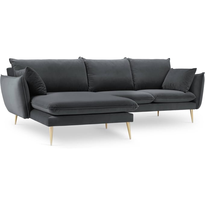 3.5-zitshoekbank Elio links velvet | Milo Casa