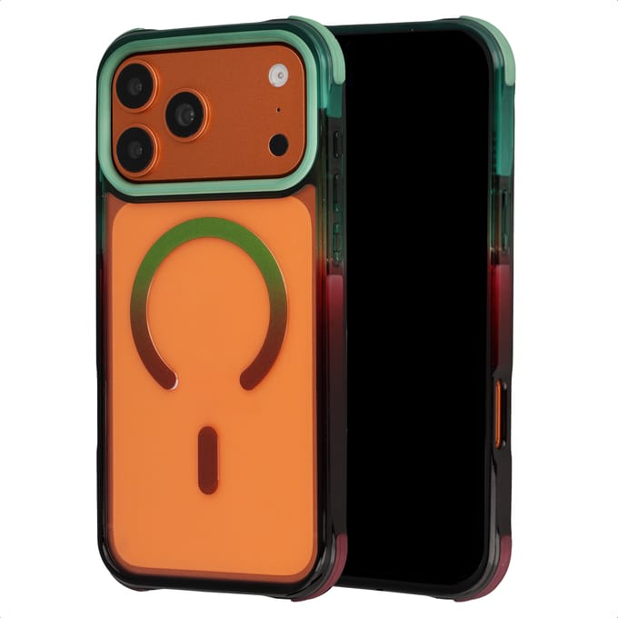 Selencia Hoesje - Geschikt voor Apple iPhone 17 Pro - Gradient Backcover - Groen / Bruin
