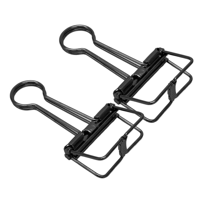 50 Stuks Holle Binderclips Metalen Papierklemmen voor Documenten Papieren Testrapporten Zwart zwart