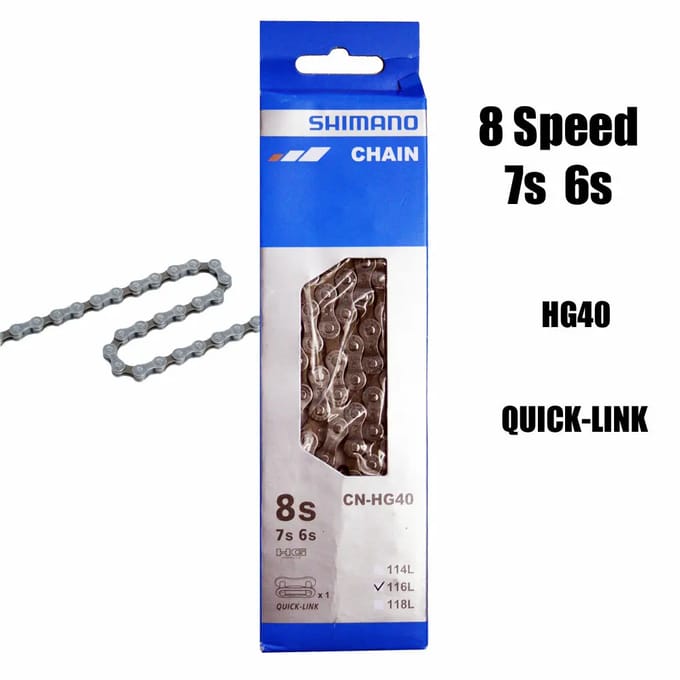 Shimano Ketting 116 schakels - Hyperglide technologie - 6/7/8-speed compatibel - Staal - Grijs