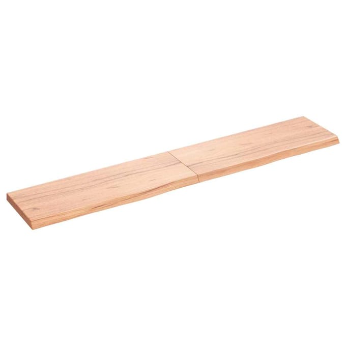 vidaXL - Wandschap - 160x30x(2-4)cm - behandeld - massief - eikenhout - lichtbruin