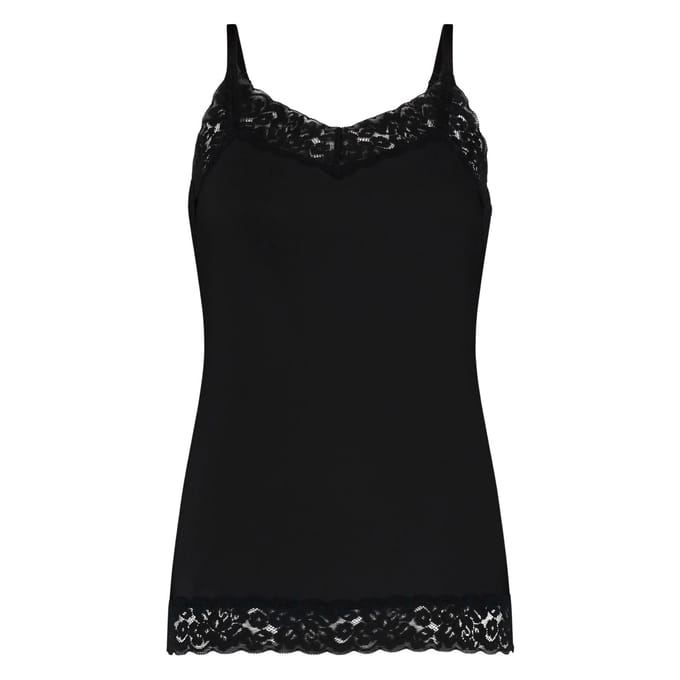 Ten Cate Secrets spaghetti top met kant zwart voor Dames | Maat M