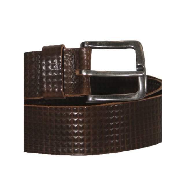 Mens Belt - Riem - Heren - 95 - MidGrijs - Leer - 1426