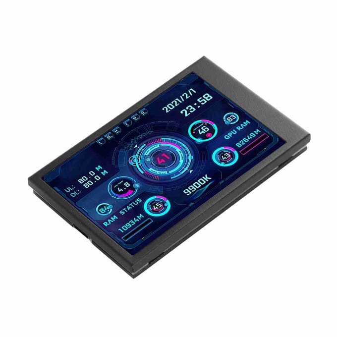 3,5 inch Computertemperatuurmonitor IPS Volledig Zichtscherm Klein Scherm voor AIDA64 PC CPU RAM Harde Schijf Gegevens blue