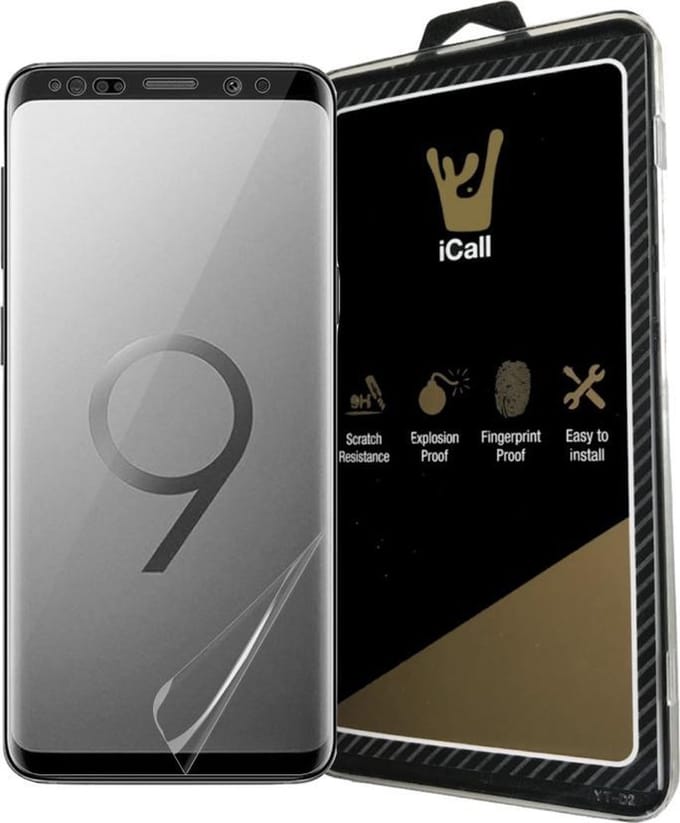 Screenprotector geschikt voor Samsung Galaxy S9 - Glas PET Folie Screen Protector Transparant 0.2mm 9H
