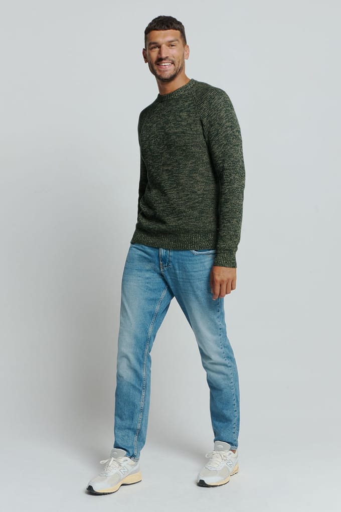 No Excess Pullover Crewneck 3 Coloured Rib Dark Green Größe: XXL | Pullover Outlet | Herren | Grün