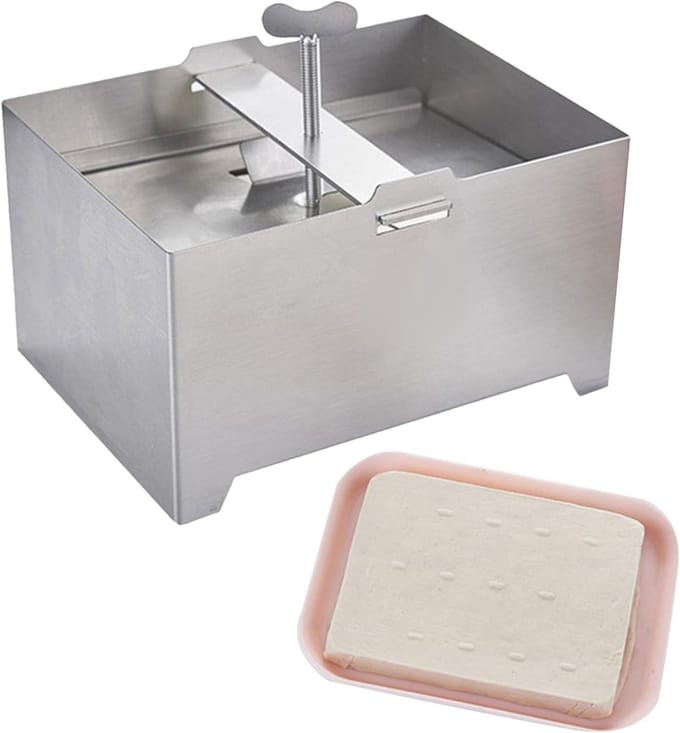 Paneer Maker - Kaaspers Wrongelpers - Zelf Kaas Maken - Efficiënte Waterverwijdering - 16x12x9 cm - Zilverkleurig