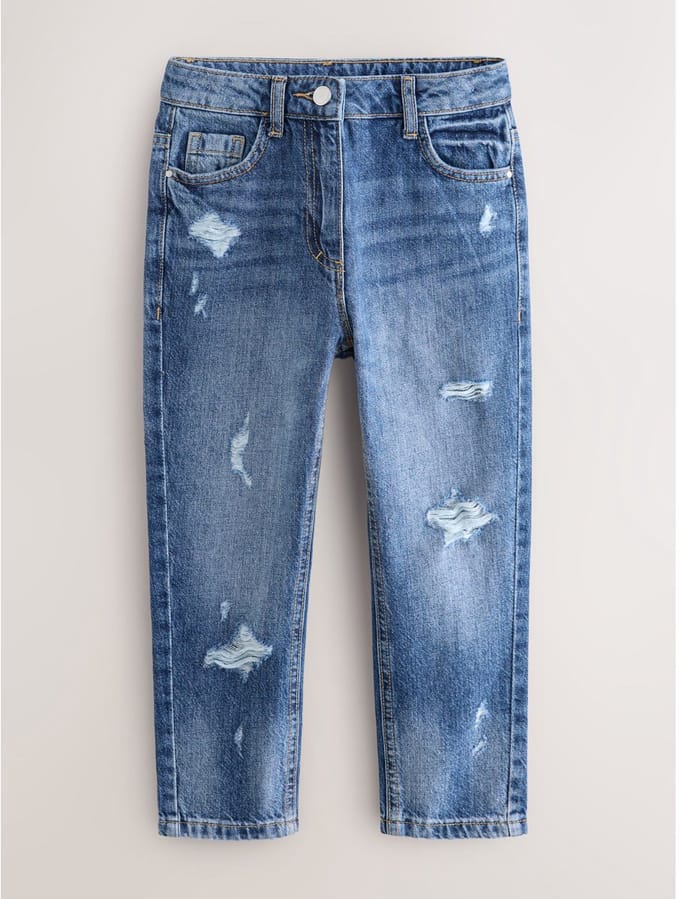 Next - Meisjes - Mom 100% katoenen jeans - Blauw