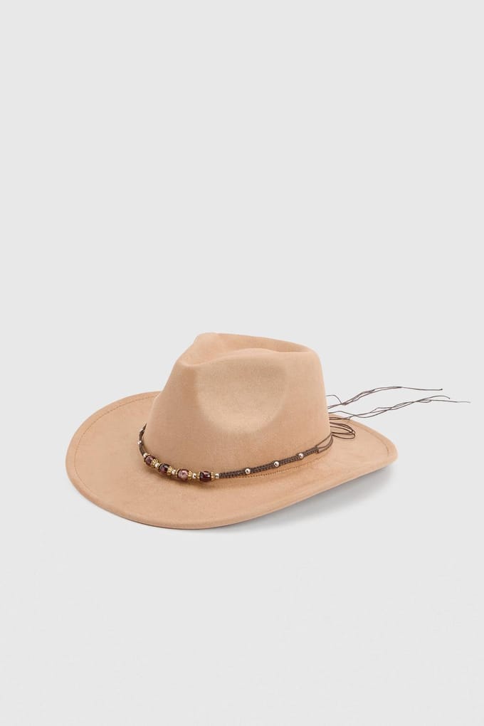 boohoo Dames Cowboyhoed Met Edelstenen In Western Stijl | Beige
