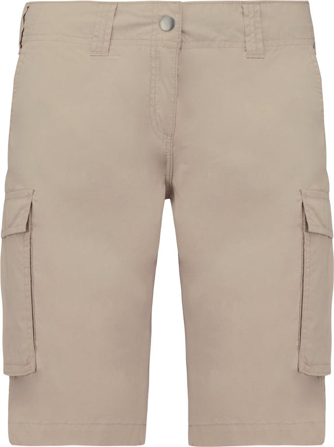 Kariban Lichte damesbermuda met diverse zakken K756 - Beige - 32 NL (34 FR)
