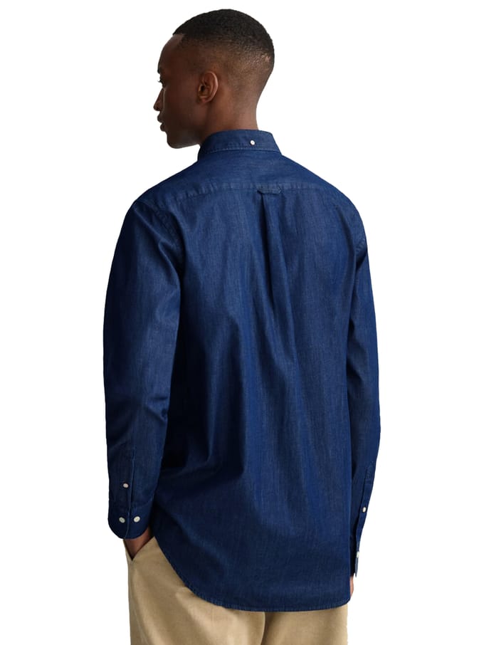 Enzo Heren Regular Fit Denim Overhemd
