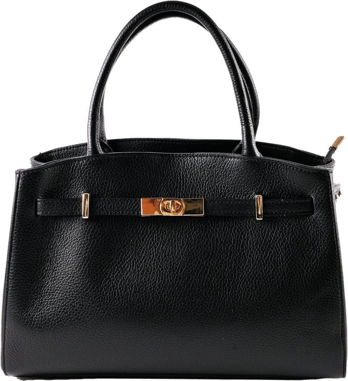 Giuliano lederen handtas Belinda - Dames - Made in Italy - Zwart