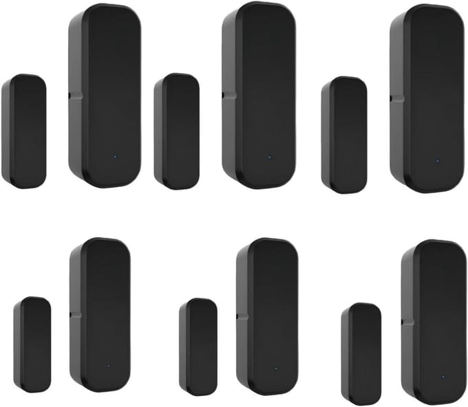 Slimme Deur Sensor - Contact Sensor - Huis Beveiliging - Directe App Melding - 10 stuks - Zwart