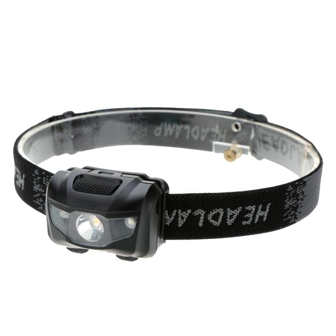 3W lichtgewicht waterbestendige LED-koplamp voor vissen, buitenverlichting, LED-kampeerkoplamp zwart