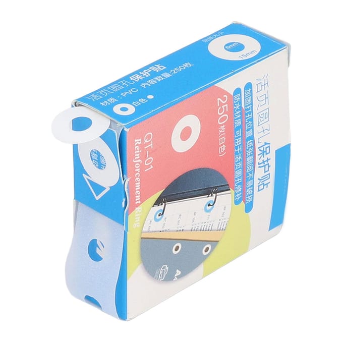 Renforts pour perforatrice Autocollants Production DIY PVC Imperméable Utilisation Simple Étiquettes de Renforcement White blanc