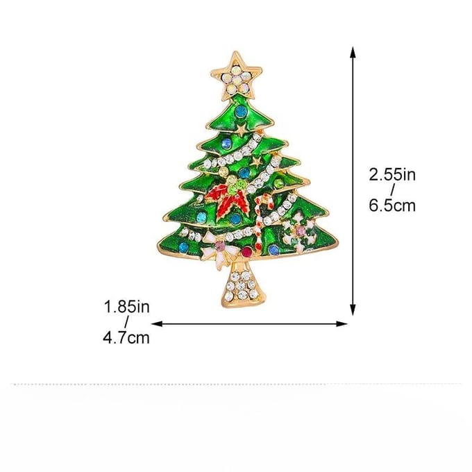 1 stuks Kerst Broches Sieraden Mode Emaille Strass Kerstboom Broche Pin Dames Kleding Accessoires rood