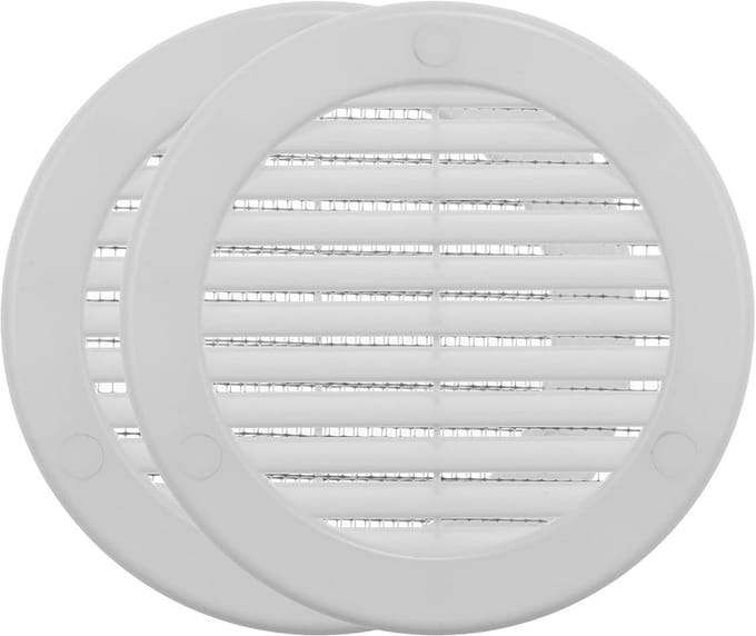 Rond Soffit Ventilatierooster 10 cm - 2 stuks - Wit - Insectenkap voor Badkamer Ventilatie