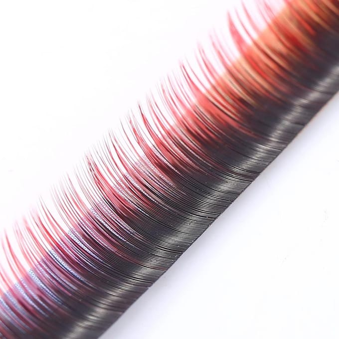 Cils Faux 3D de Beauté Couleur Dégradée Cils denses Extension Outil de Maquillage 12mm 10mm pink