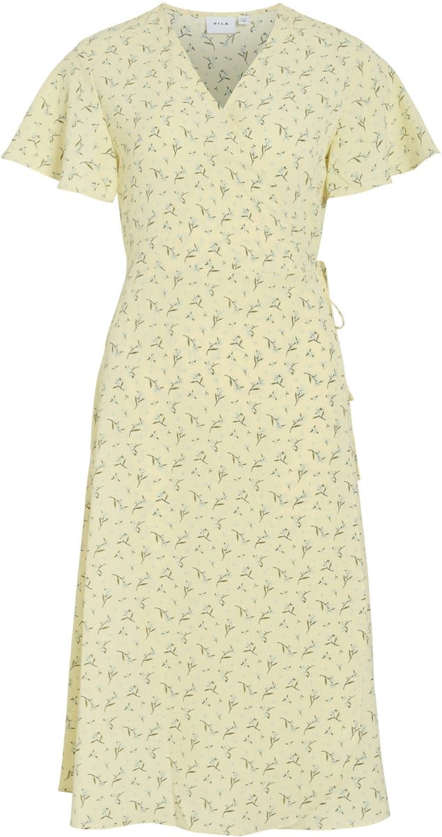 VILA - VILOVIE S/S WRAP MIDI DRESS - NOOS - Dames - Mini jurken