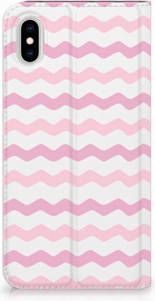 Apple iPhone Xs Max Hoesje met Magneet Waves Roze