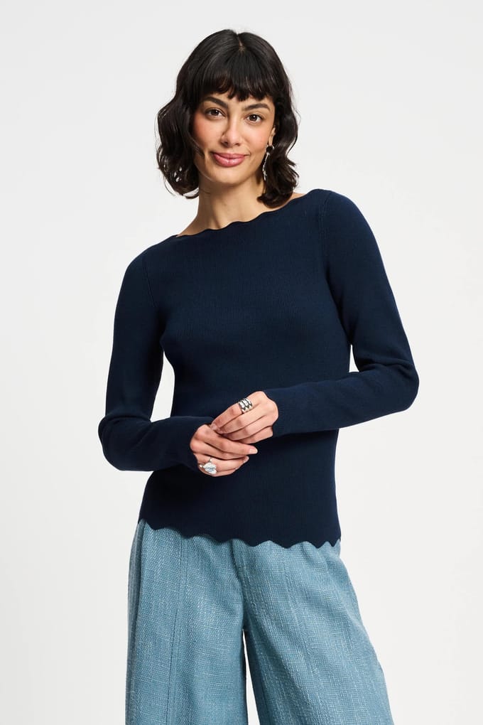 POM Amsterdam Top - Bodhi Nightfall Blue Größe: 44 | Longsleeves Outlet | Damen | Blau