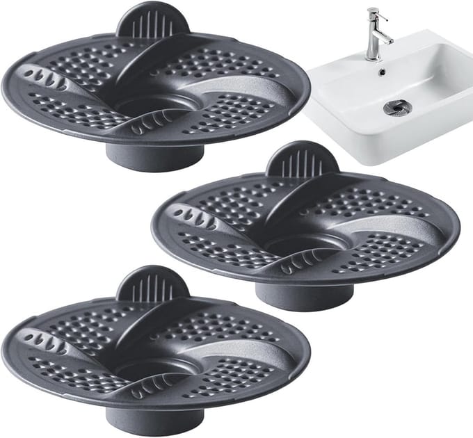 Doucheput Haarfilter - Afvoerzeef Rioolput - Verstoppingen Voorkomen - Precisie Mesh Structuur - 3 Stuks - Wit