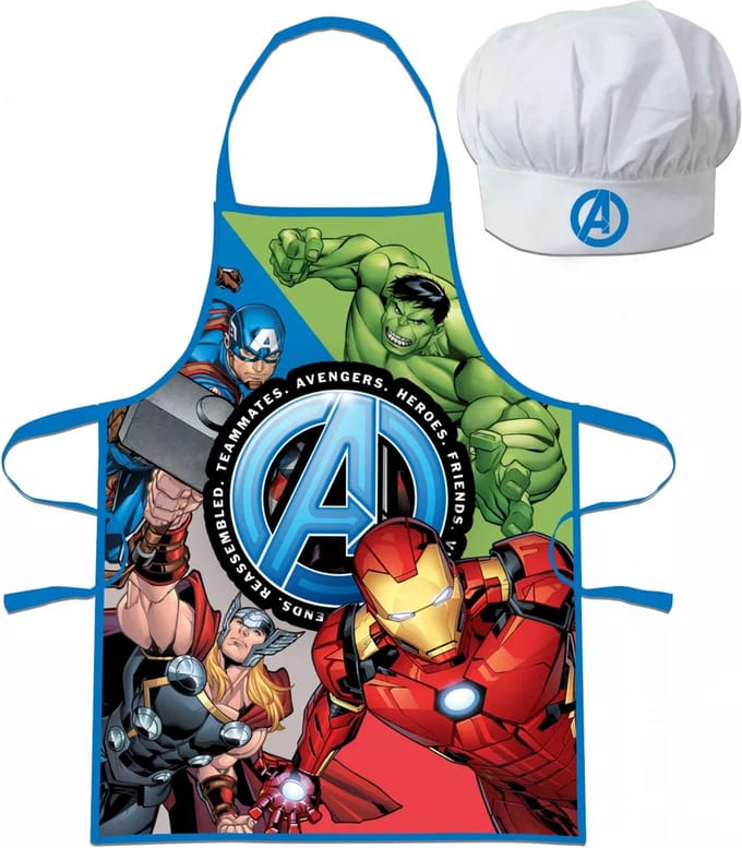 Marvel Avenger Kokssetje - van 3 Jaar tot 8 - Schort en Muts - keukensetje