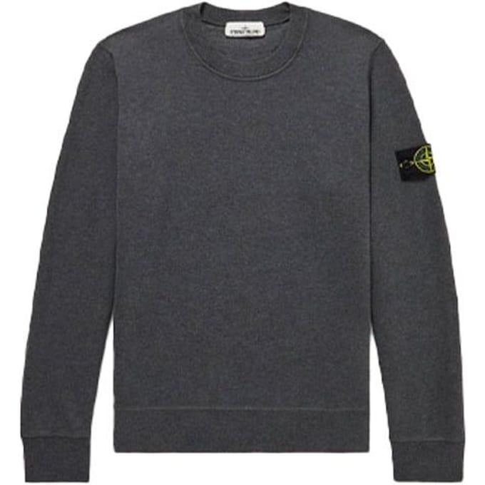 Stone Island Logo Patroon Pullover Ronde Hals Sweatshirt Heren sweatshirt Grijs 751563020-V0M67 L gray