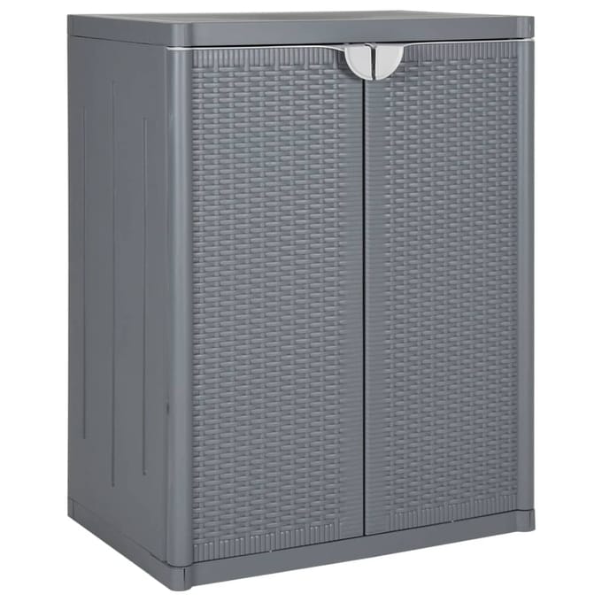 vidaXL - Tuinkast - 65x45x88 - cm - polypropeen - rattan - grijs