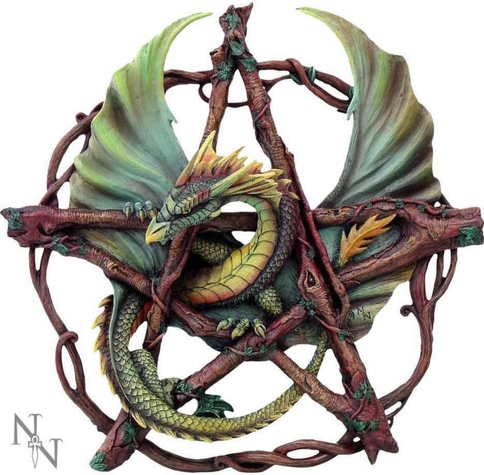 Nemesis Now Beeld/figuur Forest Pentagram Dragon Groen/Bruin