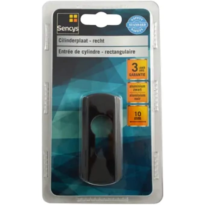 Sencys Cilinderplaat Rechthoekig Aluminium Zwart 10mm