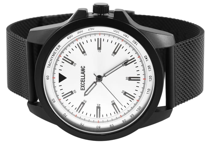 EXCELLANC Herenhorloge roestvrij staal Mineraalglas