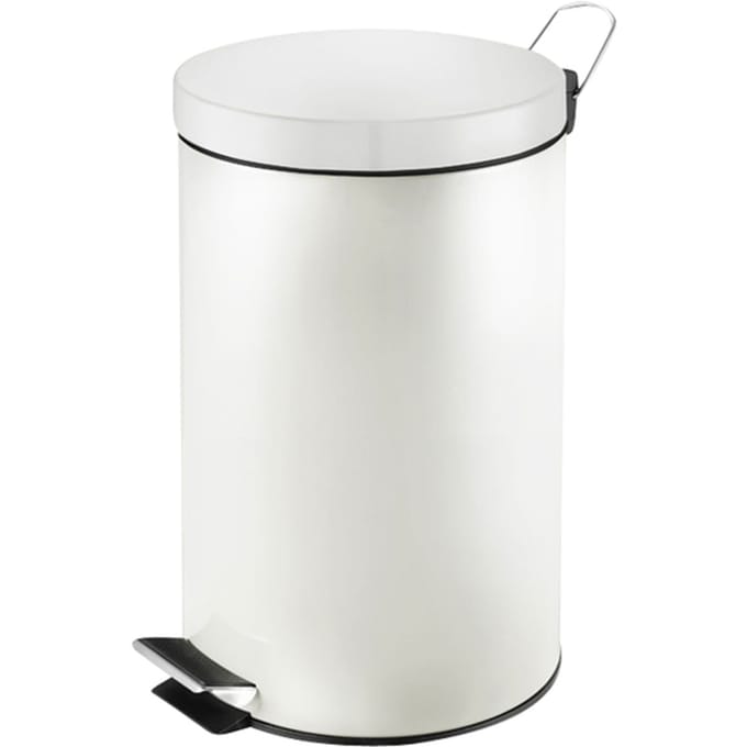 V-Part - Pedaalemmer 12 liter - Steel - wit - Prullenbak