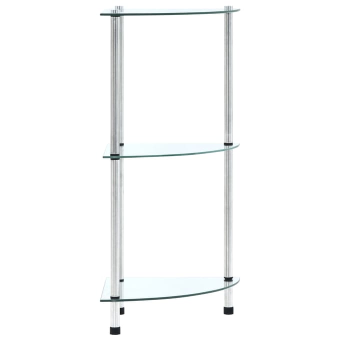 vidaXL - Kastje - 3-laags - 30x30x67 - cm - gehard - glas - transparant